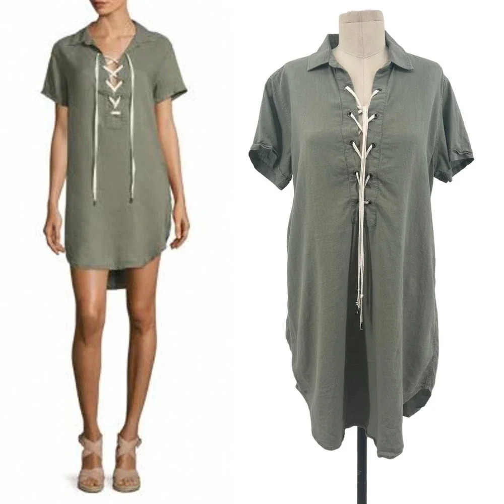 Rails Rocky‎ Lace-up Dress In Sage Green Size Small **Flawed